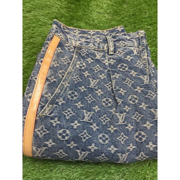 Louis Vuitton Monogram Denim Jeans Blue Size 32 Free shipping same day - Picture 3 of 6